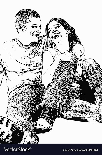 couple romance hand drawn poster image