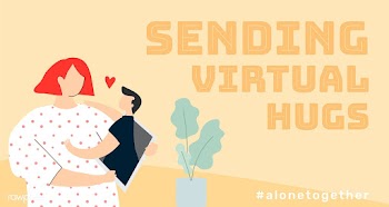 Couple sending virtual hugs during the coronavirus outbreak vector  | Free  vector - 2311474