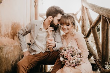 Couple Sitting on Stairs