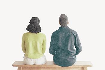 Couple sitting rear view, vintage | Free Photo - rawpixel