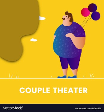 Couple theater charactor with balloon vector image