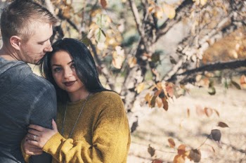 Couple Together With Autumn Color Background 
