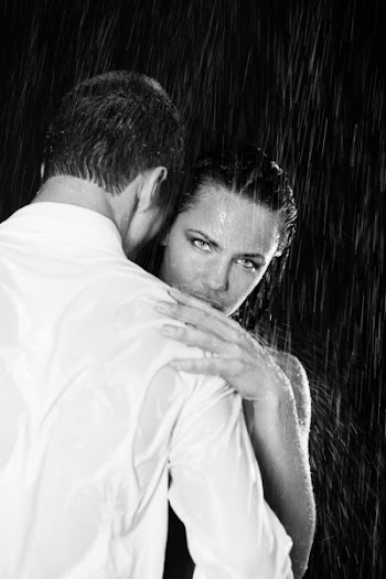 Couple under the rain