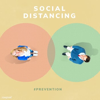 Couple with a 6 feet social distancing background | Free  illustration - 2304413