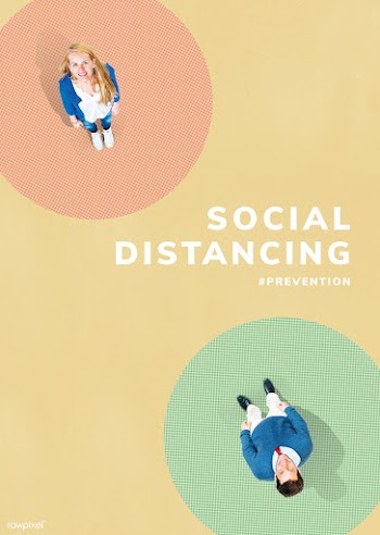 Couple with a 6 feet social distancing background | Free  illustration - 2304417
