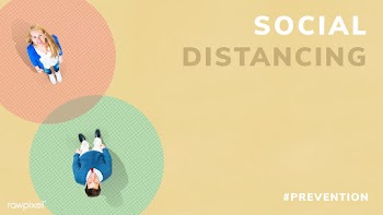 Couple with a 6 feet social distancing background | Free  vector - 2304410