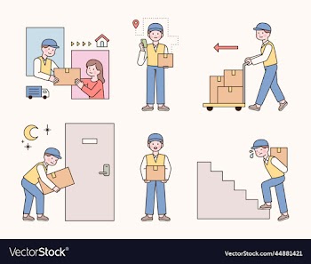 courier delivery mans day shipping to customers