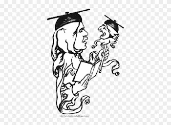 Court Jester Wearing Graduate Cap - Cartoon