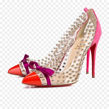 Court shoe High-heeled footwear Ballet flat Boot - Red transparent rivet high heels 