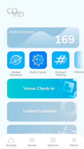 COVID-19 contact tracing application template psd mobile screen