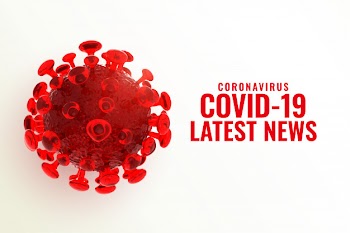 Covid-19 coronavirus latest news and updates background Free Vector