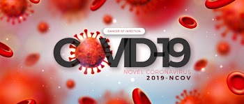 Covid-19. coronavirus outbreak design with virus and blood cell in microscopic view on shiny light background. 2019-ncov corona virus illustration on dangerous sars epidemic theme for banner. Free Vector
