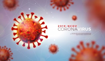 Covid-19. coronavirus outbreak design with virus cell in microscopic view on shiny light background.  2019-ncov illustration template on dangerous sars epidemic theme for promotional banner. Free Vector