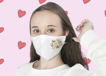 Covid-19 emoticon doodle face mask, | Free Photo - rawpixel