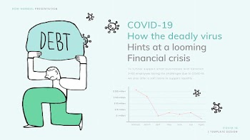 COVID-19 financial crisis template vector new normal presentation doodle illustration