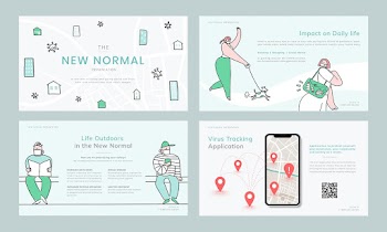 COVID-19 helpful infographic template psd doodle business presentation collection