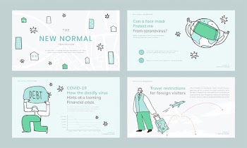 COVID-19 helpful infographic template psd doodle business presentation collection