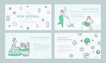 COVID-19 helpful infographic template vector doodle business presentation collection