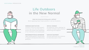 COVID-19 life outdoors template psd new normal presentation doodle illustration