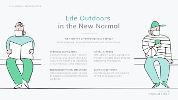 COVID-19 life outdoors template vector new normal presentation doodle illustration