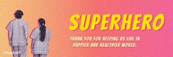 Covid-19 medical heroes on a pink background banner vector | Free  vector - 2317557