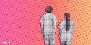 Covid-19 medical heroes on a pink background | Free  illustration - 2317216