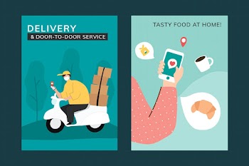 Covid 19 online deliver template psd in new normal
