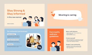 Covid-19 presentation editable template psd wellness guidelines set