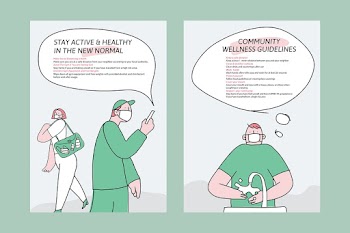 COVID-19 prevention information template vector new normal campaign advertisement