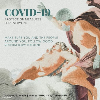 COVID-19 protection measure guide with ancient Greek painting remix il.. | Free  illustration - 2321286