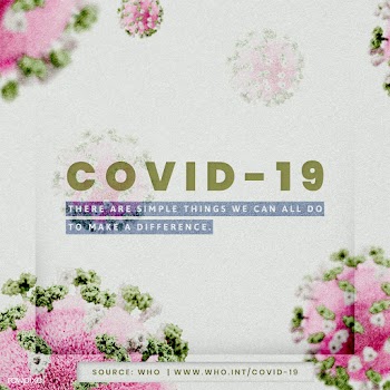 COVID-19 psd mockup social ad with pink and green coronavirus on a whi.. | Free  illustration - 2320710