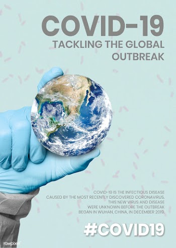 COVID-19 tackling the global outbreak template source WHO mockup | Free  psd mockup - 2302389