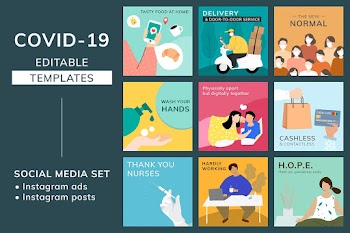 Covid 19 template psd in new normal