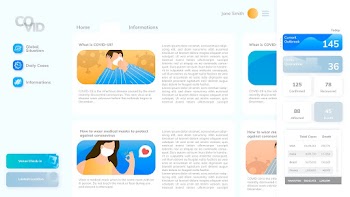 COVID-19 UI graphic mockup vector mobile and tablet screen