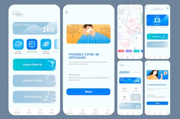 COVID-19 user interface app mockup psd mobile screen