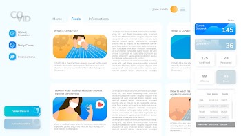 COVID-19 user interface app mockup psd mobile screen