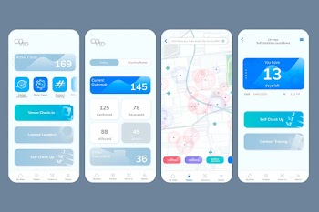 COVID-19 user interface app mockup psd mobile screen