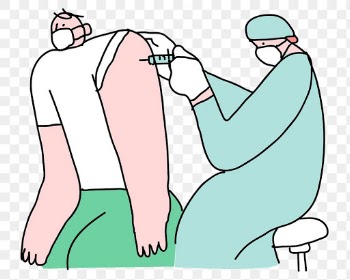 COVID-19 vaccination png for business doodle character