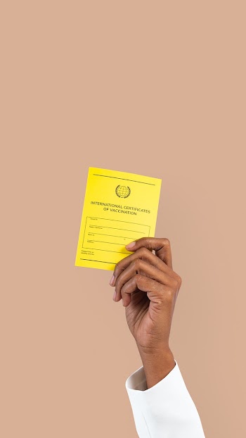 Covid-19 vaccine certificate mockup psd held… | Free stock photo | High Resolution image