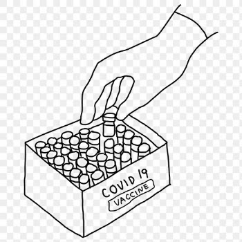 Covid 19 vaccine development png doodle illustration