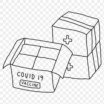 Covid-19 vaccine distribution png big pharma doodle illustration
