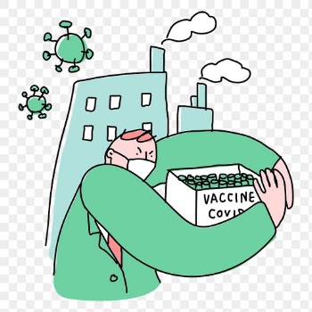 Covid 19 vaccine hoarding png doodle illustration character