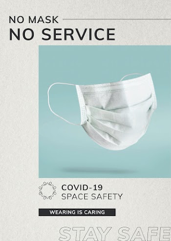 Covid 19 vector poster template in new normal
