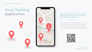 COVID-19 virus tracking app template psd new normal presentation