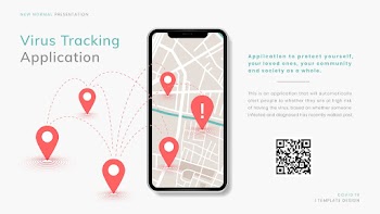 COVID-19 virus tracking app template vector new normal presentation