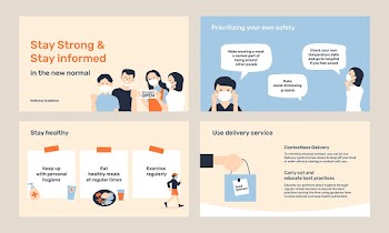 Covid guideline psd presentation template wellness in new normal