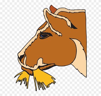 Cow Eating Hay Clipart