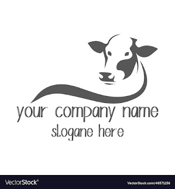 cow icon logo design with file