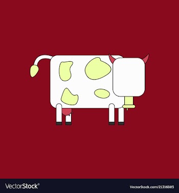 Cow isolated on background in cartoon flat design vector image