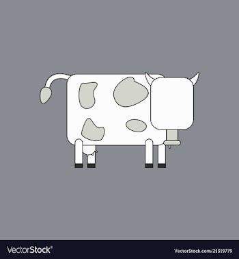 Cow isolated on background in cartoon flat design vector image